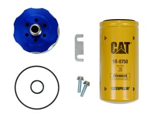 Chevrolet Silverado 3500 Fuel Filter Adapter - Sinister Diesel - Duramax 2 Micron with CNC Billet Aluminum - Blue Anodized - `01-`16